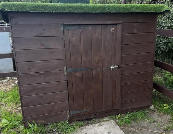 Image 3 of 51 x 59 inch brown wooden shed