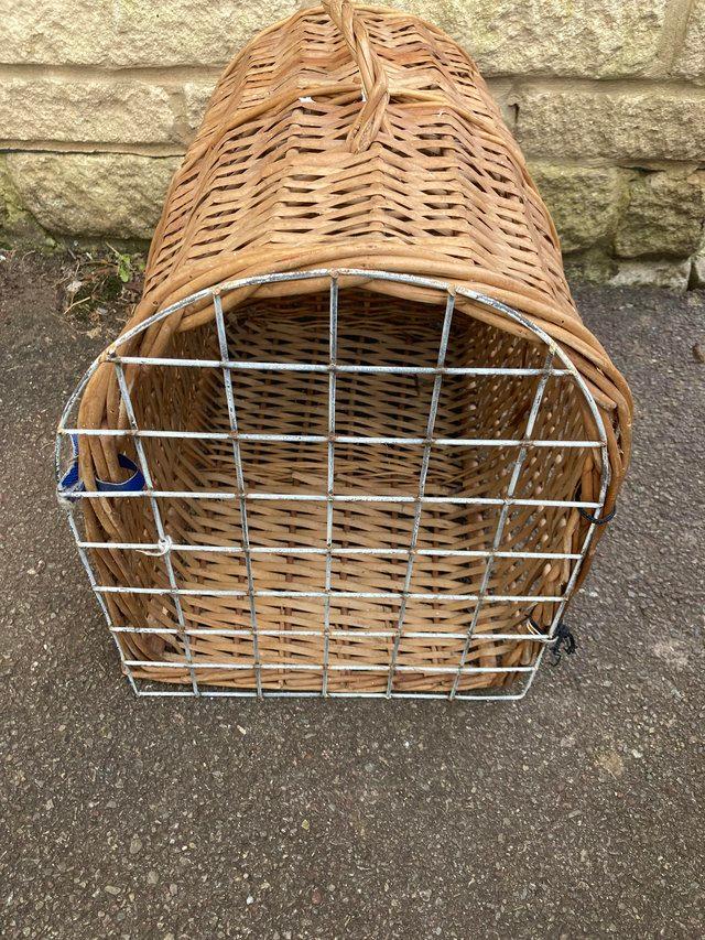 Preview of the first image of Woven Willow Cat Basket/Carrier.