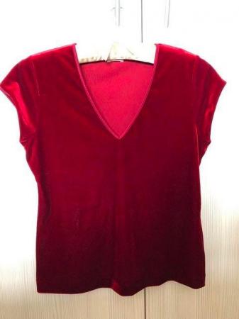 Image 3 of Designer tops.  Two in red and one in black.