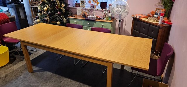 Image 2 of IKEA Bjursta extendable dining table Light Oak /Beech Colour