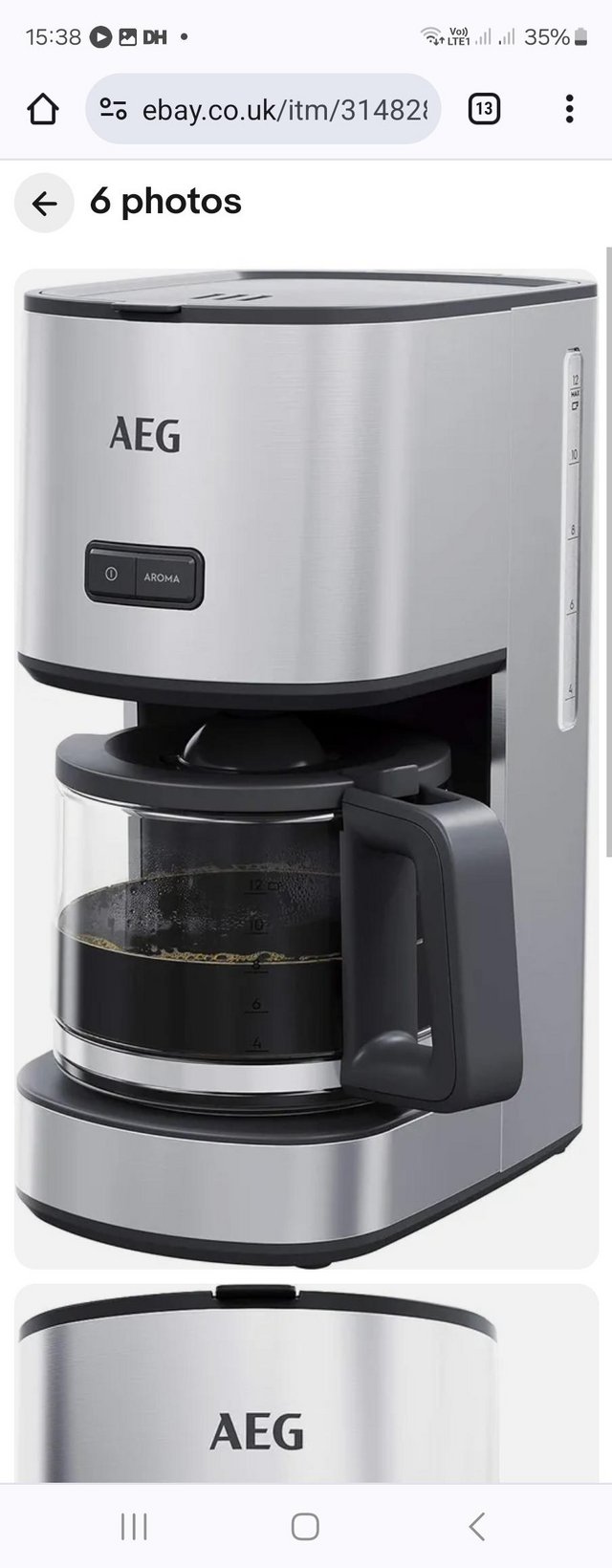 Preview of the first image of AEG Coffee machine Cm4-1-4st.