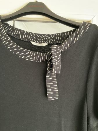 Image 3 of BERKETEX Black top with neck detail. Size 18