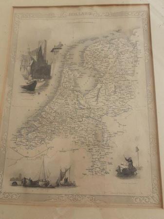 Image 2 of Map of Holland, Framed, (OLD) J Rapkin with Illustrations by