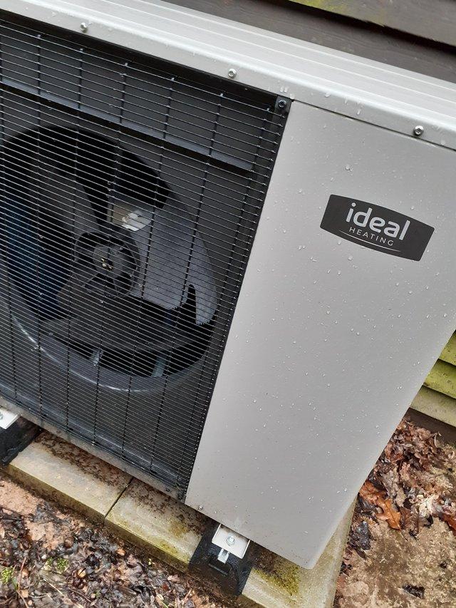 Preview of the first image of Ideal logic Air Source Heat Pump c/w preplumbed cylinder.