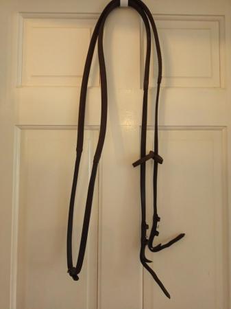 Image 1 of Rubber and Leather Reins Brown