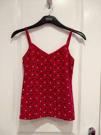 Image 4 of New Women's Bhs Summer Pyjama Cami Top Size 10 12 Red
