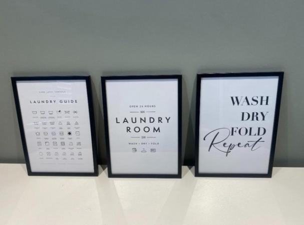 Image 2 of A4 Laundry Prints in Black Frames