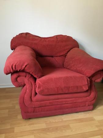 Image 2 of 1 Seater sofa - red in need of refurb