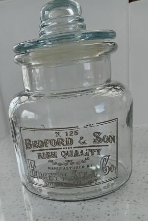 Image 4 of A Medium Sized Glass Storage Jar.  Height 8" (20cm)