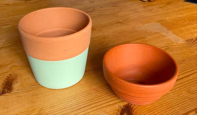 Image 1 of 2 X TERRACOTTA POTS WHICH ARE NEW AND UNUSED