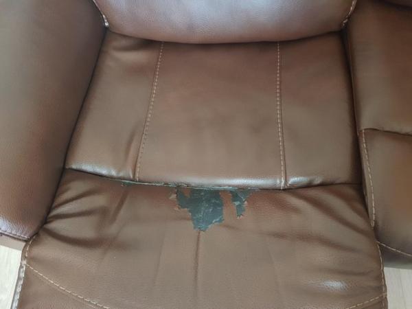 Image 1 of Free reclining sofa, brown.