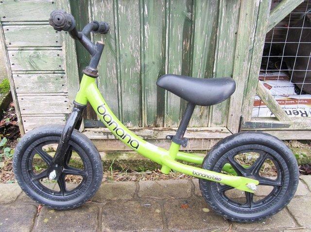 Preview of the first image of A nice childs 'Banana' balance bike.