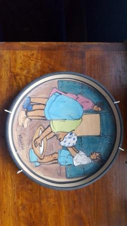 Image 1 of Decorative, hand-painted South African plate