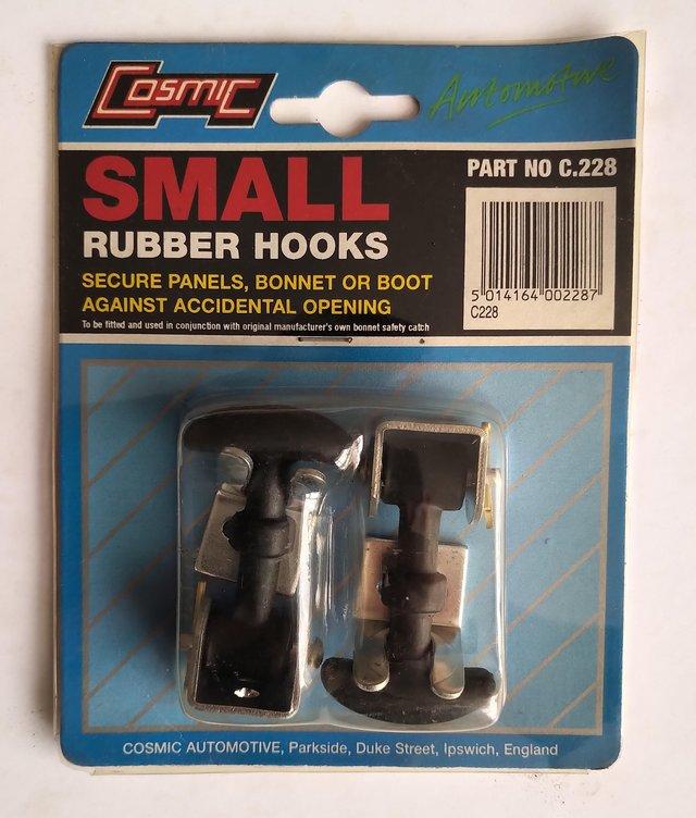 Preview of the first image of Cosmic Automotive - Pair of Small Rubber Bonnet Hooks.