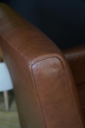 Image 16 of Mid Century Vintage Real Conker Brown Leather Armchair