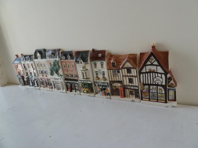 Preview of the first image of HAZEL CERAMICS 'A NATION OF SHOPKEEPERS' SET OF 8 PLAQUES.