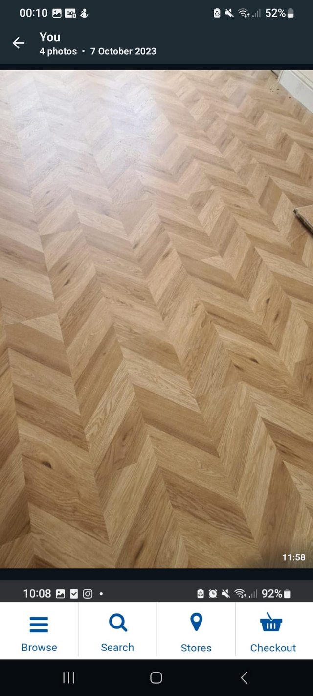 Preview of the first image of Lvt herringbone click flooring and underlay brand new.