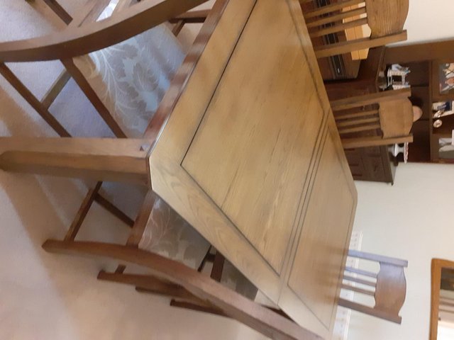 Preview of the first image of Solid Oak Dining Tableplus 6 chairs..