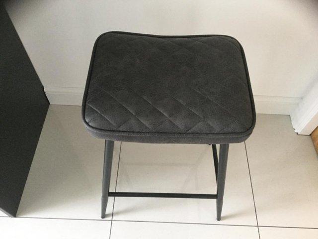 Preview of the first image of Hamilton kitchen bar stool, with black legs.