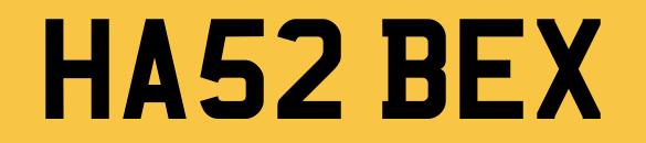 Image 1 of HA52BEX Number Plate Private Personalised Registration