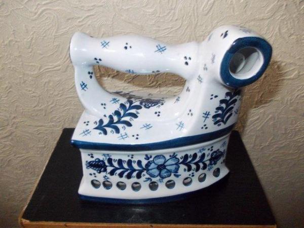 Image 1 of Blue and White China Ornament.
