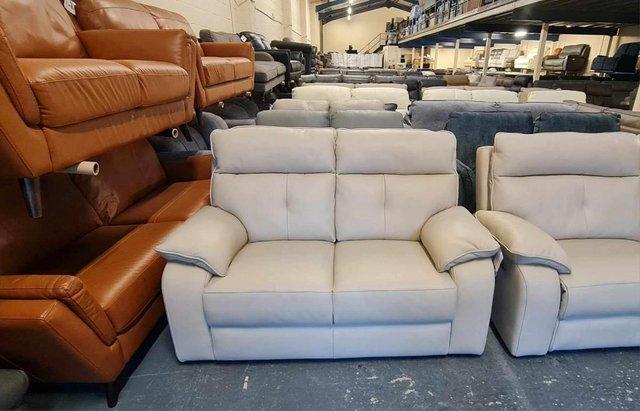 Image 7 of Italian Lugano cream leather 3+2 seater sofas