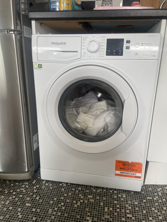 Preview of the first image of Hotpoint Washing Machine 10 year warranty.