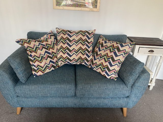 Preview of the first image of Next 2 seater sofa blue in colour like brand new.