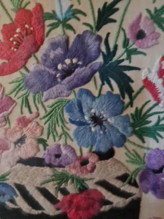 Image 3 of 2 vintage needlework embroidered framed pictures