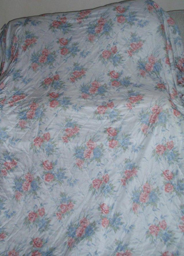 Preview of the first image of Vintage, Quilted, Satin Bedspread for a SINGLE BED.