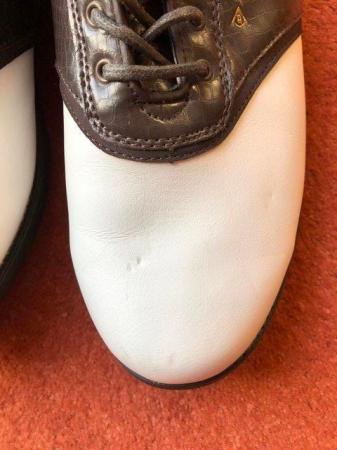 Image 2 of MENS DUNLOP BROWN & WHITE LEATHER GOLF SHOES SIZE UK 10 1/2