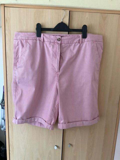 Preview of the first image of SOLD M&S Pale pink Ladies shorts size 18.