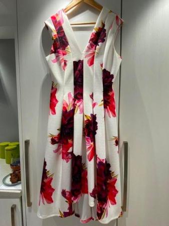 Image 3 of Coast multicoloured sleeveless dress, side pockets. Size 14