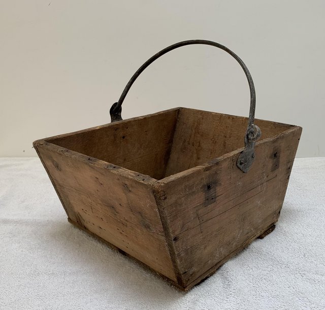 Preview of the first image of Vintage rustic wooden trug.