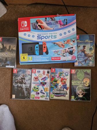 Image 1 of Nintendo switch sports bundle with 6 physical games and 5m