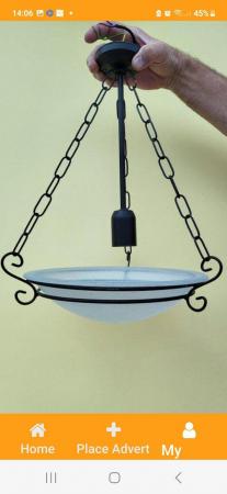Image 1 of 4 x Ceiling Lights in Black Iron and White  Glass