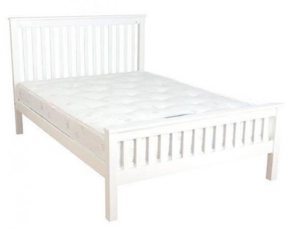 Image 1 of MILTON WHITE WOODEN BED FRAME - DOUBLE