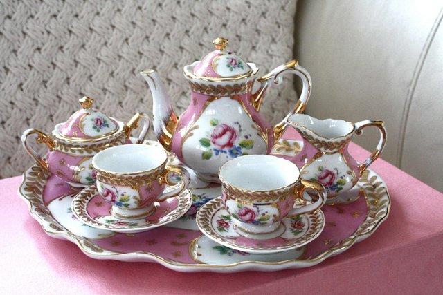 Preview of the first image of Vintage Regal Porcelein Miniature Tea Set.