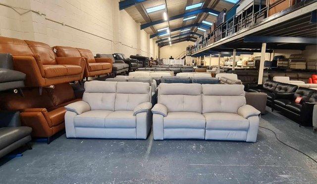 Image 1 of Italian Lugano cream leather 3+2 seater sofas