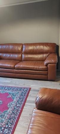 Image 3 of Large leather sofa and armchairs