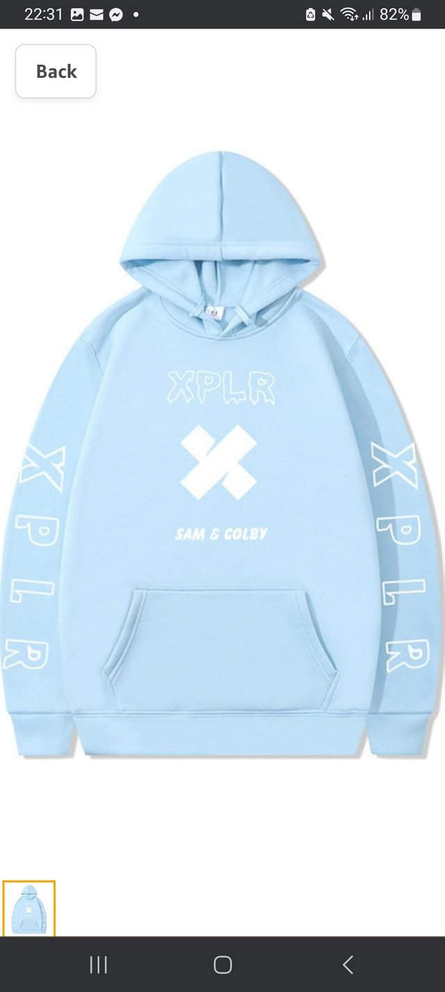 Preview of the first image of XLPR sam and Colby blue hoodie YouTube stars.