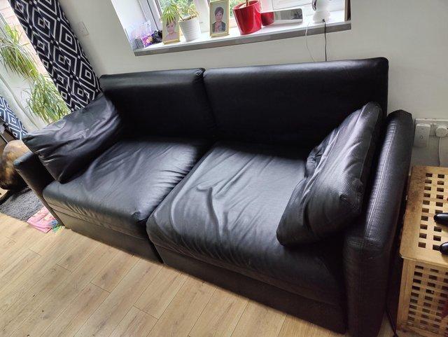 Preview of the first image of Ikea modular leather sofa VALLENTUNA.
