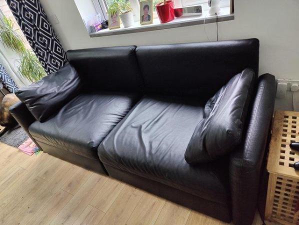 Image 1 of Ikea modular leather sofa VALLENTUNA