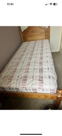 Image 2 of Not used Solid pine single bed and new mattress