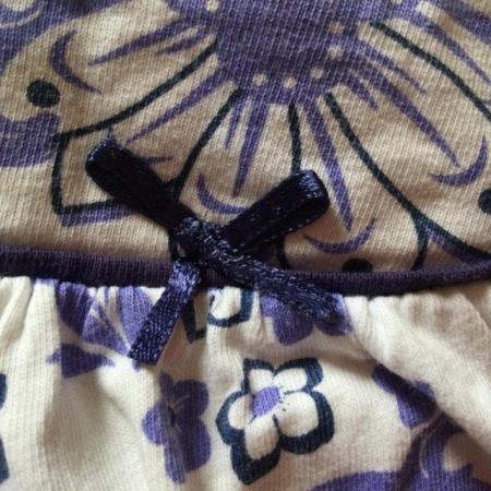 Image 2 of Size M DAMART Long-Sleeved PJ Top, Purple & White