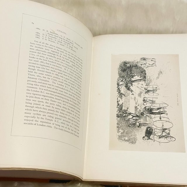 Preview of the first image of Antique 1887 The Badminton Library Cycling Hard Cover Book b.