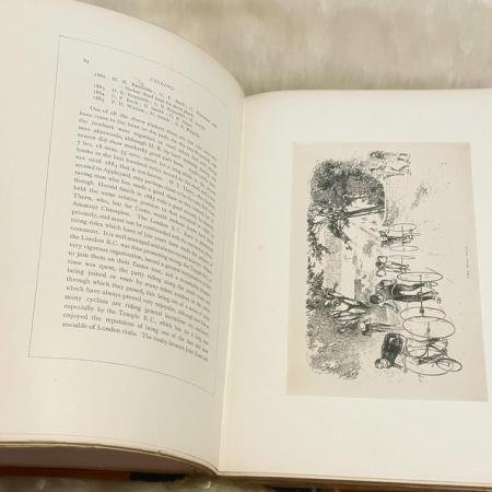 Image 1 of Antique 1887 The Badminton Library Cycling Hard Cover Book b
