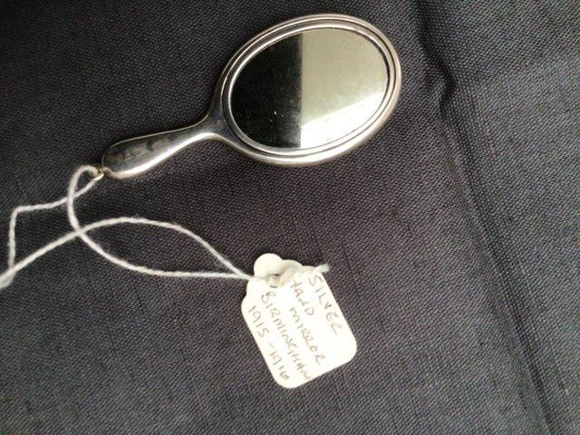 Preview of the first image of Small Silver Hand Mirror Birmingham 1915-16.