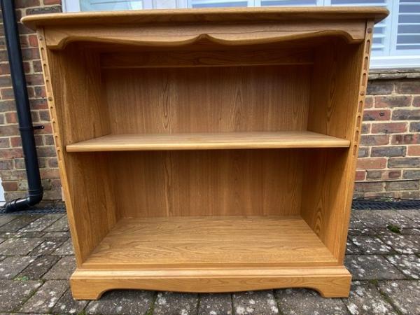 Image 1 of Ercol Mural Light Elm Low Bookcase Display Cabinet