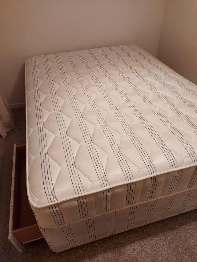Preview of the first image of Brand new standard double mattress and divan with 2 drawers.